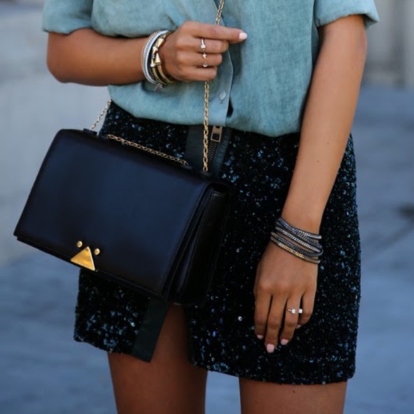 AllSaints Elise sequin split mini skirt 2 XS new - Picture 10 of 16